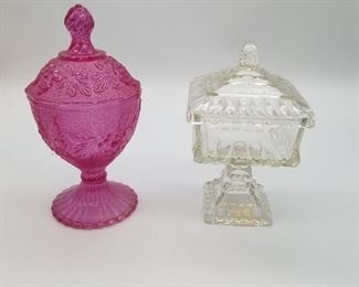 Vintage Pedestal Covered Candy Dishes