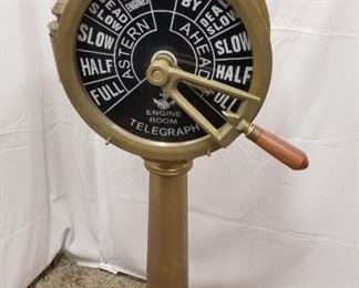 46" tall  Vintage Brass Engine Room Telegraph.  Levers move and bell rings.