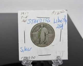 Yr: 1917
Denomination Standing Liberty Silver
Series: Quarter
Located in: Chattanooga, TN
*Coin Grading and Markings on Protective Covers are Not Verified or Certified*
KW4-142