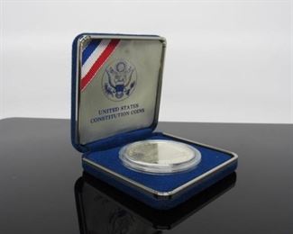5 Image(s)
Yr: 1987 - S
Denomination US Constitution Proof
Series: Silver Dollar
Located in: Chattanooga, TN
"We the People"
S Mint
COA
KW4-113