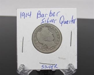 Yr: 1914
Denomination Barber Silver Quarter
Located in: Chattanooga, TN
KW4-136