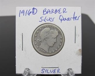 Yr: 1916 - D
Denomination Barber Silver Quarter
Located in: Chattanooga, TN
D Mint
KW4-138