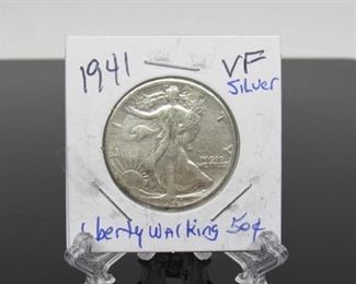 Yr: 1941
Denomination Liberty Walking Silver
Series: Half Dollar
Located in: Chattanooga, TN
*Coin Grading and Markings on Protective Covers are Not Verified or Certifed*
KW4-58