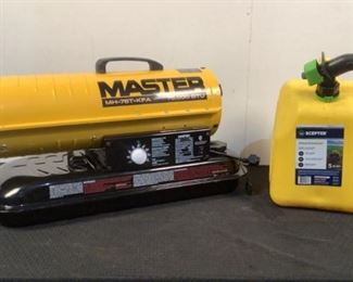 Located in: Chattanooga, TN
MFG Master
Model MH-75T-KFA
Power (V-A-W-P) 120V, 60Hz, 1.5A
Forced Air Heater
75,000BTU
(1) 5 Gal Specter Diesel Can
*Sold As Is Where Is*

SKU: T-4-A