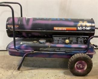 Located in: Chattanooga, TN
MFG Mi-T-M
Model MH-0190-0M10
Power (V-A-W-P) V-120,Hz -60, A - 2.7, Single Phase
Forced Air Blower
Multi - Fuel
190K BTU
Fuel Tank Capacity - 13 Gallon
*Sold As Is Where Is*

SKU: K-16-B
Tested - Works