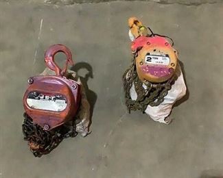 Located in: Chattanooga, TN
2 Ton Chain Hoists
(1) Harrington Chain Hoist
(1) Jet Chain Hoist
**Sold as is Where is**

SKU: T-3-B