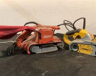 Located in: Chattanooga, TN
Belt Sanders
(1) Milwaukee 4"x24", S/N 767A401310041, 10A, 120V, 1400SFMP
(1) Dewalt 3"x21",M/N DW432, S/N 8632 2009 40-49
120V, 50/60Hz, 8A, 1400SFPM
*Sold As Is Where Is*

SKU: K-3-D
Tested-Works