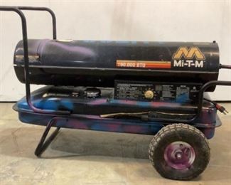 Located in: Chattanooga, TN
MFG Mi-T-M
Model MH-0190-0M10
Power (V-A-W-P) V-120, Hz - 60, A - 2.7, Single Phase
Forced Air Heater
Multi - Fuel
190K BTU
Fuel Tank Capacity - 13 Gallon
*Sold As Is Where Is*