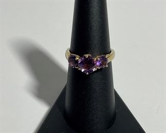 14k and amethyst ring - size 6 1/2 - price 150 