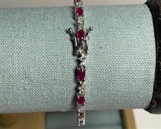 Ruby and diamond bracelet - 7 1/2 inches in length - price 2000 dollars 