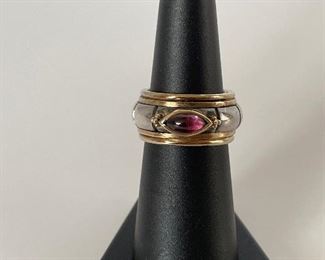 18k and sterling ring - size 6 1/4 - price 250 dollars 