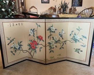 Four Panel Screen Old Chinese Wall Hanging 