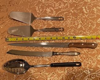 Cake Servers, Knifes, Slotted Spoon