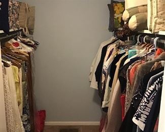 Much vintage clothing and linens