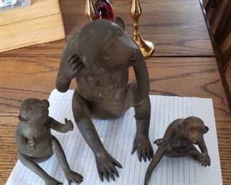Bronze Monkey Trio