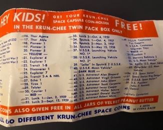 1960's Krun-Chee Corn Chips Space Coins                             We have 190 coins