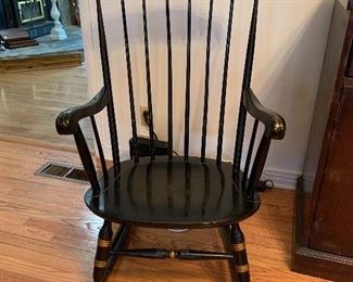 	#9	Antique Nichols and Stone Company black and gold rocking chair from Gardner, Mass	 $45.00 		