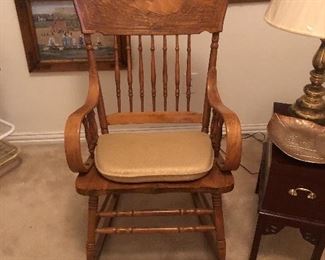 All wood rocking chair