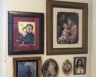 Religious pictures of the mother Mary and Jesus