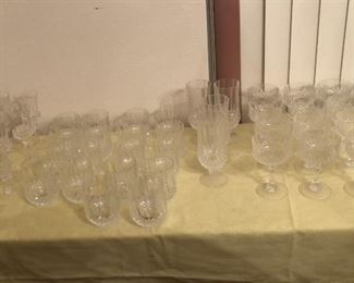 Highball glasses, wine glasses, cordial glasses in Longchamps  lead crystal
