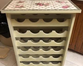 Awesome wine cabinet with tile top