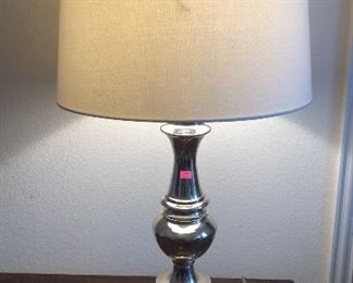 Silver base tall lamp