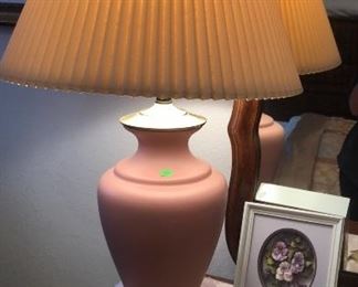 There are a pair of these pink lamps