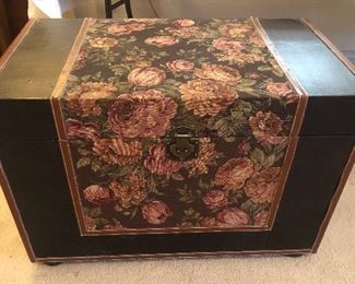 Nice large velvet line trunk for blankets or anything you’d like to store