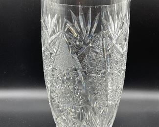 Vintage American Brilliant Period Crystal Pattern Vase 9" 
