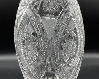 
Vintage American Brilliant Period Heavy Crystal Oval Vase