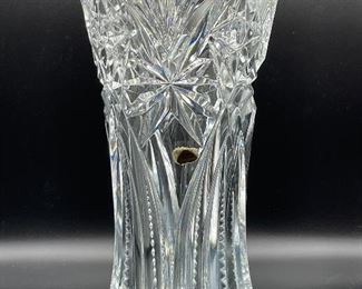 Crystal D' Arques France Lead Flower Crystal Vase 11 1/2" 