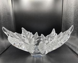 LALIQUE France Champs Elysees 18” French Crystal Centerpiece Bowl 18"