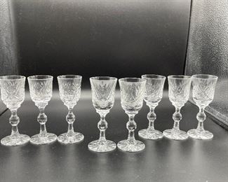 Vintage Crystal Wine Glasses Set Of 8