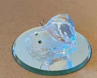 Crystal Zoo Figurine - Butterfly on a Leaf