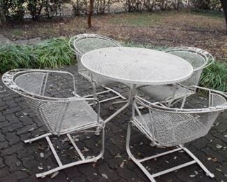 Wrought iron outdoor table and chairs