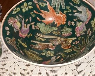 Koi fish motif large bowl