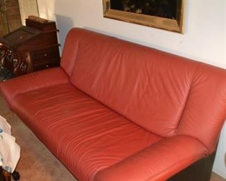 WILMA SALOTTI LEATHER SOFA, LOVE SEAT AND OVER SIZED CHAIR