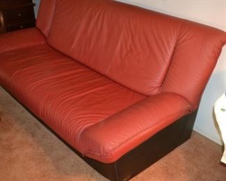 WILMA SALOTTI LEATHER SOFA, LOVE SEAT AND OVER SIZED CHAIR
