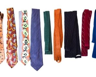 Lot	2	9 Designer Men's Ties - 5 Knit 4 Silk	5 Knit ties - 2 Jaeger, 1 Jean-Paul Germain, 1 Saks Fifth Avenue and 1 unknown 4 Silks - Barneys New York, Memphis Milano, Cecilia Metheny and Woodhouse
