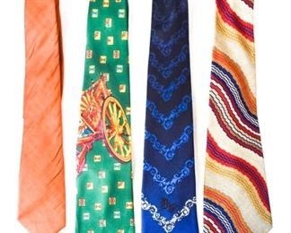 Lot	5	4 Ties - Dolce & Gabbana, Versace, Dior, Missoni	1 Missoni, Wool and Silk, Made in England 1 Versace, Silk, Made in Italy 1 Dolce & Gabbana, Silk, Made in Italy 1 Christian Dior, Silk
