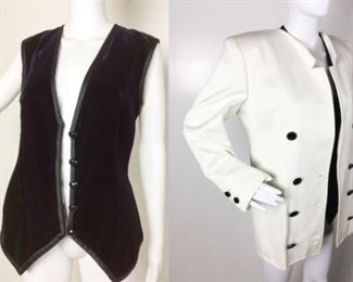 Lot	56	Valentino Night Collection Jacket with Vest	Valentino Night Collection Jacket - Size 8 Vest is velvet has matching buttons to jacket - Size 10 condition - some discoloring of jacket
