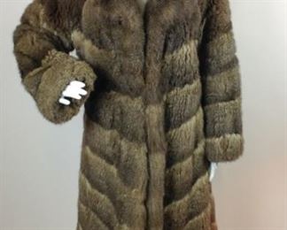 Lot	65	Emilio Gucci Full Length Fur Coat	Emilio Gucci Full Length Chevron Angled Design Two Pocket Fur Coat - Satin Liner No tag with sizing - similar to a woman's Size 8
