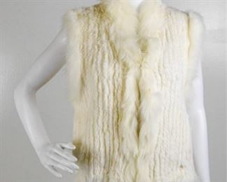 Lot	67	Overland Knitted Ivory Angora Rabbit Fur Vest	Overland est. 1973 Quality Natural Outerwear "LAUREL" Knitted Angora Rabbit Fur Vest Single Hook Front Closure Size - Small
