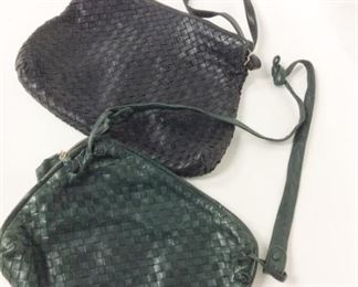 Lot	136	Bottega Veneta Intrecciato LOT 2 Leather Purse	Bottega Veneta Intrecciato Hunter Green Leather Shoulder Bag - zipper closure with one inner zipper pocket Bottega Veneta Intrecciato Black Leather Shoulder Bag zipper closure with one inner zipper pocket ** note - tearing inside liner / repairable

