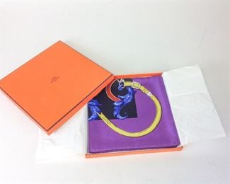 Lot	142	Hermes Silk Scarf in Original Box	Hermes 100% SILK SCARF in original box.
