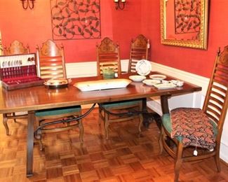 Dining room table and chairs.  