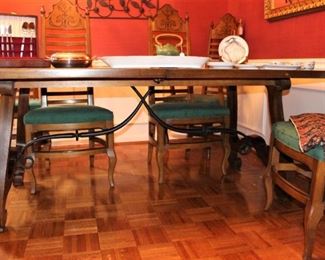 Underside detail of dining room table and chairs.  