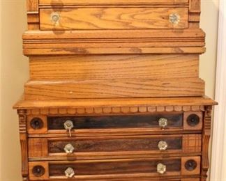 Pictured are two separate spool cabinets.  They make great bedside tables.  