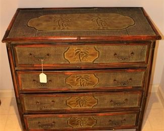 Palm tree motif chest of drawers.  