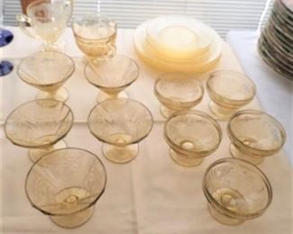 YELLOW SELECTION OF DEPRESSION GLASS